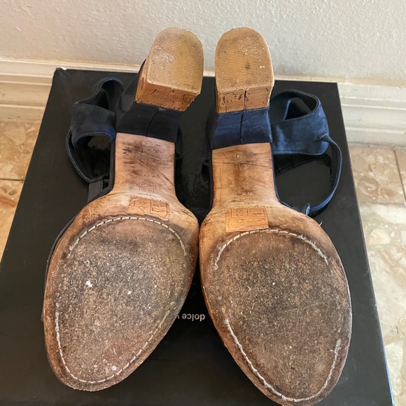 Dolce Vita Baxter Navy Blue
Suede Cork T-Strap Platform
Heels Women's Size 10 - Picture 5 of 5